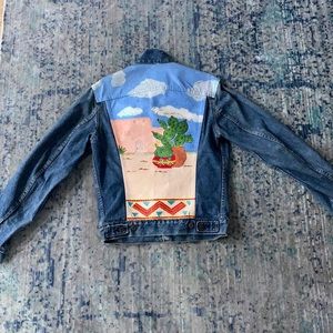 Vintage Levi’s Denim Jacket. Custom Painted. Size 38L.